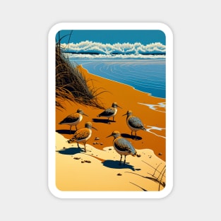 Sandpipers on the shore Magnet