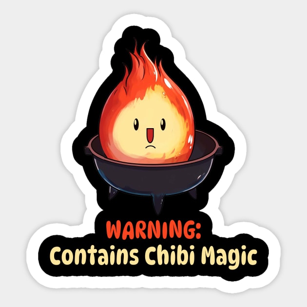 Warning: Contains Chibi Magic Chibi Anime - Anime - Sticker | TeePublic