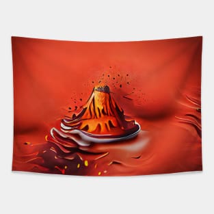 Brown Chocolate Volcano Illustration Art Tapestry