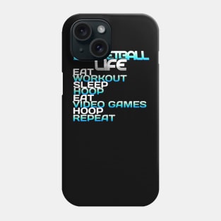 Eat Sleep Hoop Repeat - Basketball Graphic Typographic Design - Baller Fans Sports Lovers - Holiday Gift Ideas Phone Case