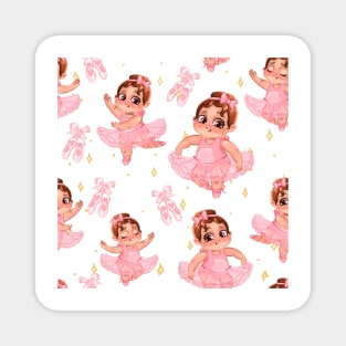 cute baby ballerina pattern pink Magnet