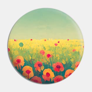 Beautiful painted field of flowers Pin