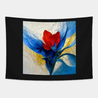 Freesia flower, women, blue, red, yellow Tapestry