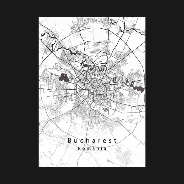 Bucharest Romania City Map by Robin-Niemczyk