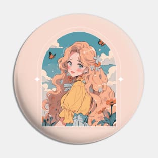 Graceful Girl Anime Pin