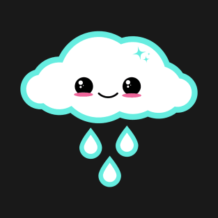 Turquoise Kawaii Cloud T-Shirt