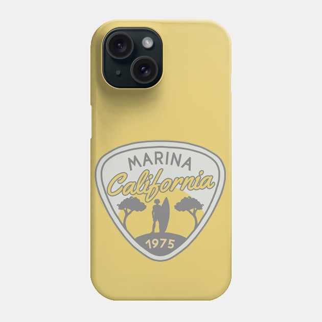 Marina California 1975 Surfer Phone Case by Slightly Unhinged