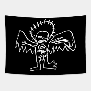 Angel Doodle White Tapestry