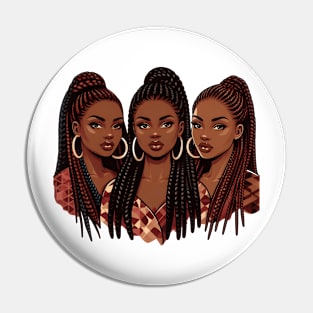 Afrocentric Braided Sistas Pin