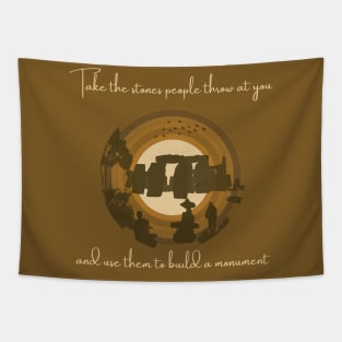 Stonehedge Silhouette Illustration Tapestry