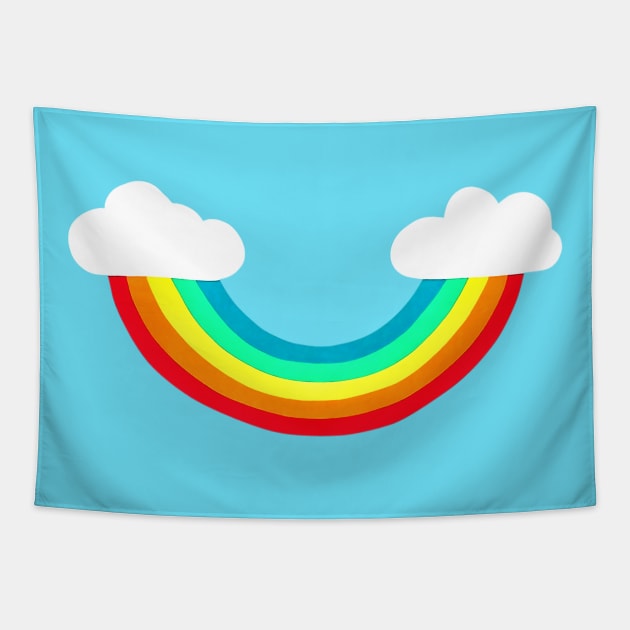 funny Rainbow cloud in the smile Tapestry by denissoe