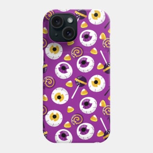 Eyeball Candy Corn Lolly Pop Halloween Cute Spooky Fun Creepy Pattern Design Phone Case