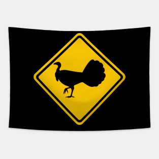 Australian Brush Turkey Road Sign Tapestry
