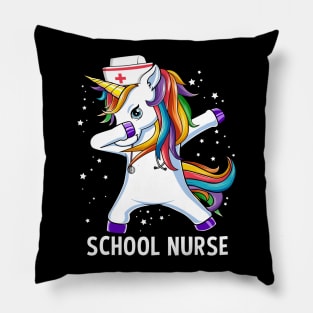 Dabbing Unicorn School Nurse Funny Gift Pillow