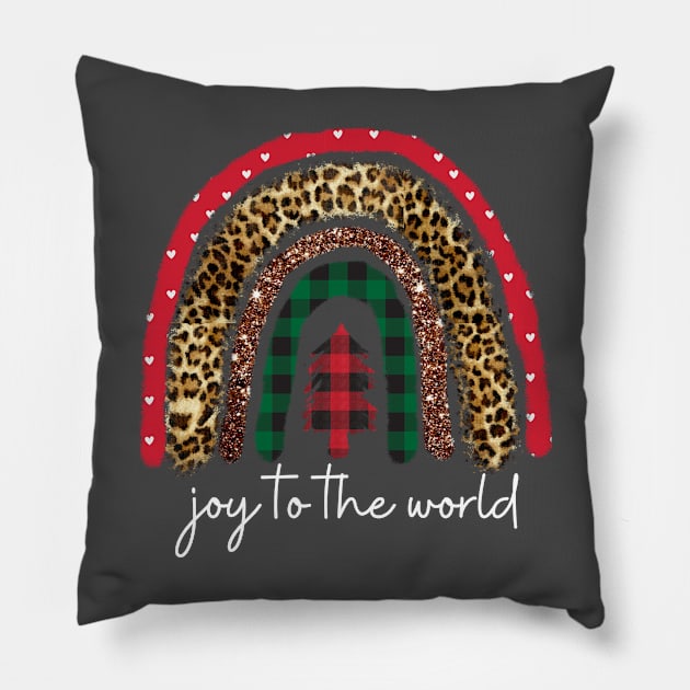 Joy to the World White Pillow by West 5th Studio