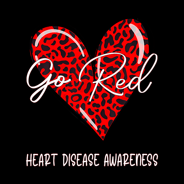 Go Reds Heart Disease Awareness Month Leopard by Aleem James