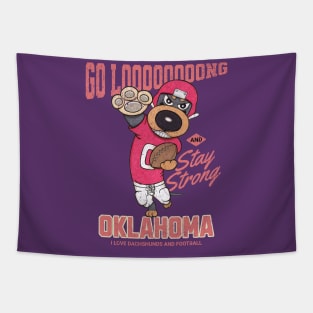 Cute Doxie Dog for go long oklahoma Dachshund Football Tapestry