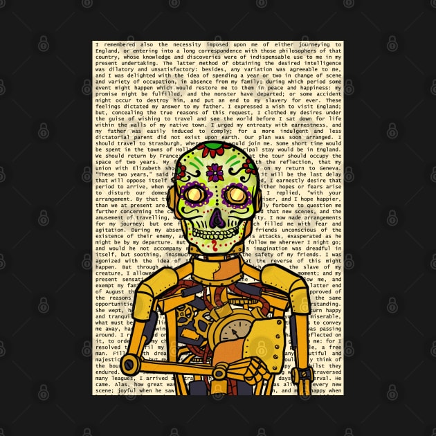 Explore NFT Character - Golden RobotMask with Mexican Eyes on TeePublic by Hashed Art