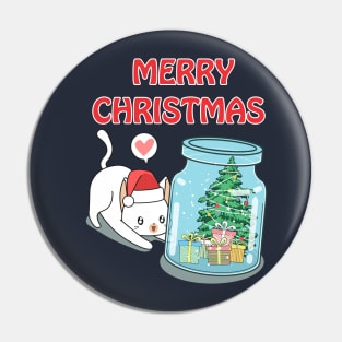 Cool Santa Cat - Happy Christmas and a happy new year! - Available in stickers, clothing, etc Pin
