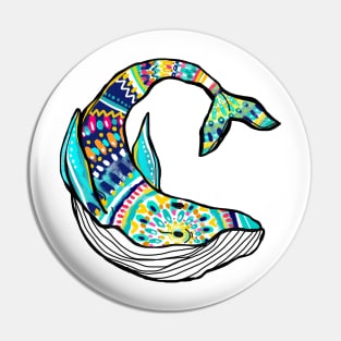 Colorful Whale Pin