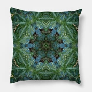 744L Unique Blue Green Colorful Abstract Nature Mandala Photo Pillow