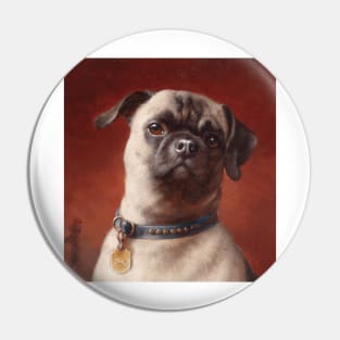 Portrait of a Pug (circa 1900) by Carl Reichert Pin