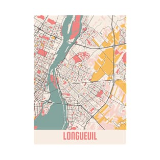 Longueuil - Canada Chalk City Map T-Shirt