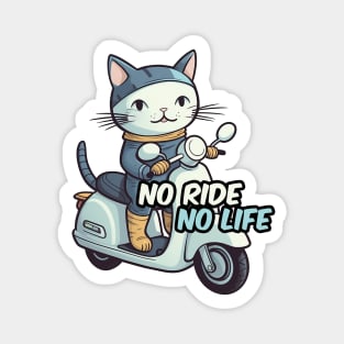 Kawaii cat riding scooter Magnet