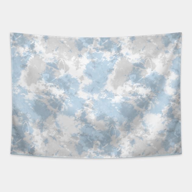 Soft Blue and Gray Tie-Dye Tapestry by Carolina Díaz