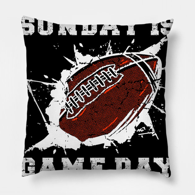 Sunday Is Gameday Pillow by TK Store