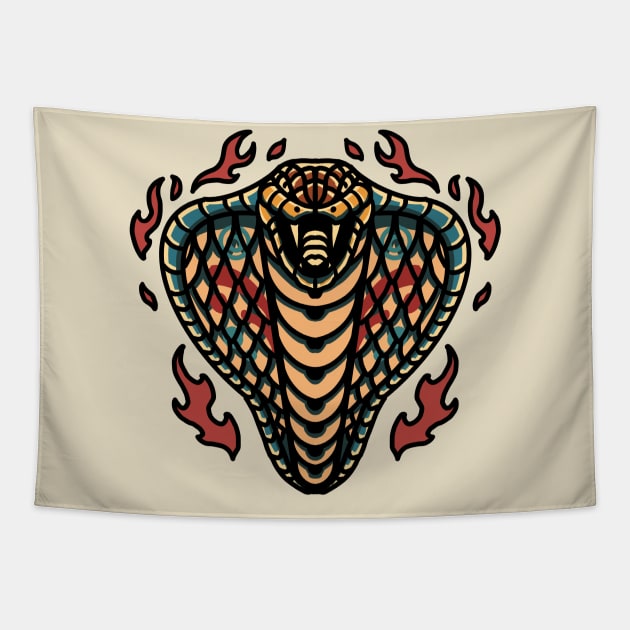 cobra flame tattoo artwork Tapestry by donipacoceng