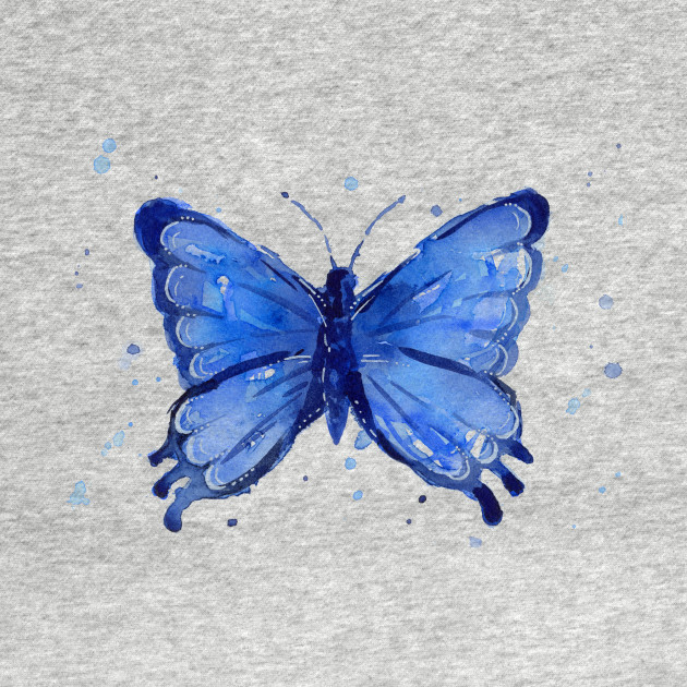 Disover Watercolor Blue Butterfly - Blue Butterfly - T-Shirt