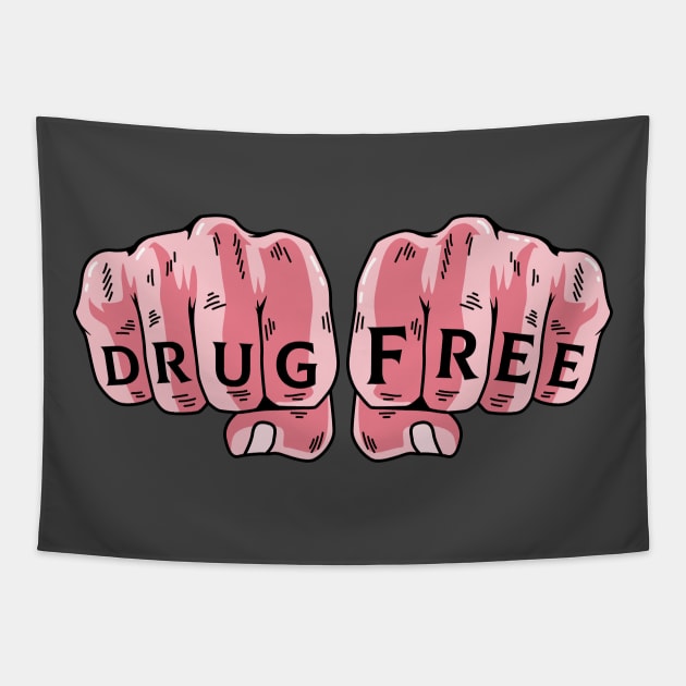 Drug Free Tattoo Narcotics Anonymous Recovery Fight Drugs NA Tapestry by Blink_Imprints10