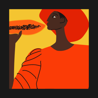 Black girl with papaya T-Shirt