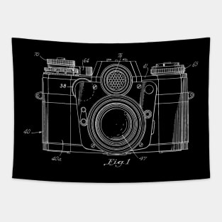 Vintage 1962 Camera Patent Blueprint Tapestry