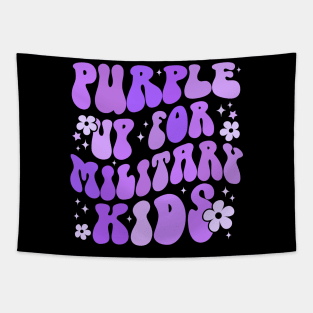 purple Up For Military Kids groovy Tapestry