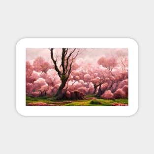 Cherry Blossom Tree Landscape Magnet