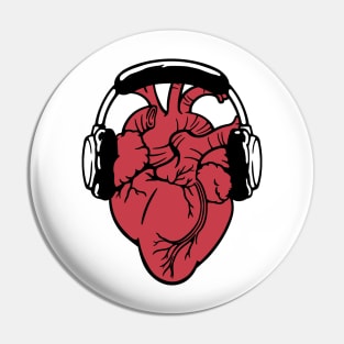 I Love Music Headset Anatomic Heart by Tobe Fonseca Pin