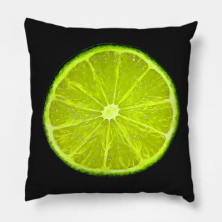 Lime Slices Artistic Bright Green Pattern Pillow