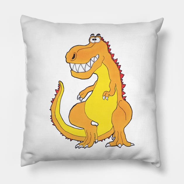 Tommy theT- Rex  (dinosaur No1) Pillow by SpencerHart