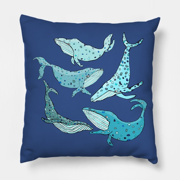 Blue Whales Pillow by msmart