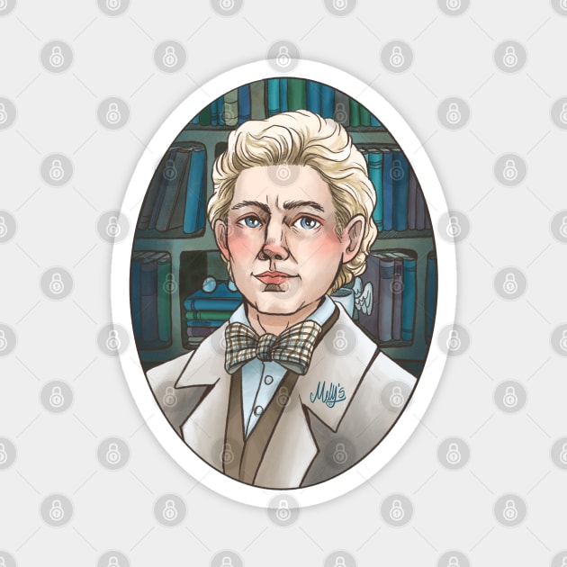 Aziraphale in Watercolor Magnet by Molly11