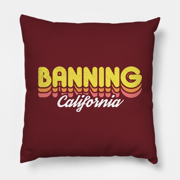 Retro Banning California Pillow by rojakdesigns