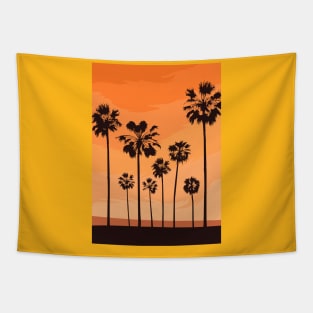 Tropical trees silhouette Tapestry