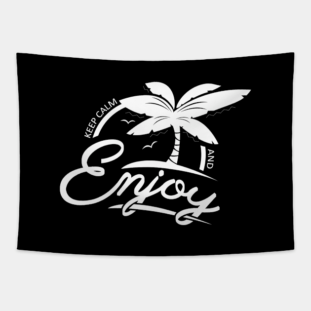 'Keep Calm and Enjoy' Awesome Pina Colada Gift Tapestry by ourwackyhome