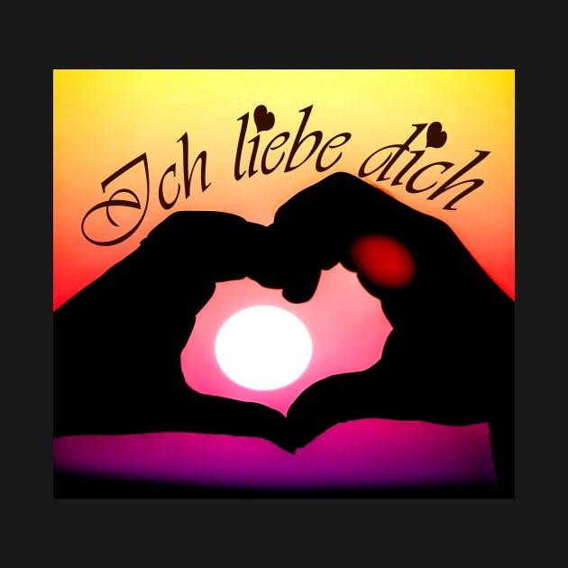 Ich liebe dich ( I love you in German) - Pop art by YamyMorrell