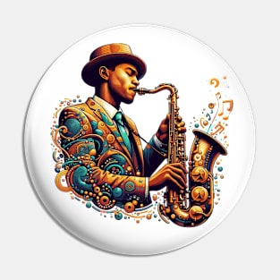 Jazz Saxophone Player Pin