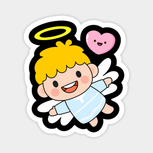 Cute Little Boy Angel Flying In Sky Fairy Tale Baby Christmas Angel Magnet