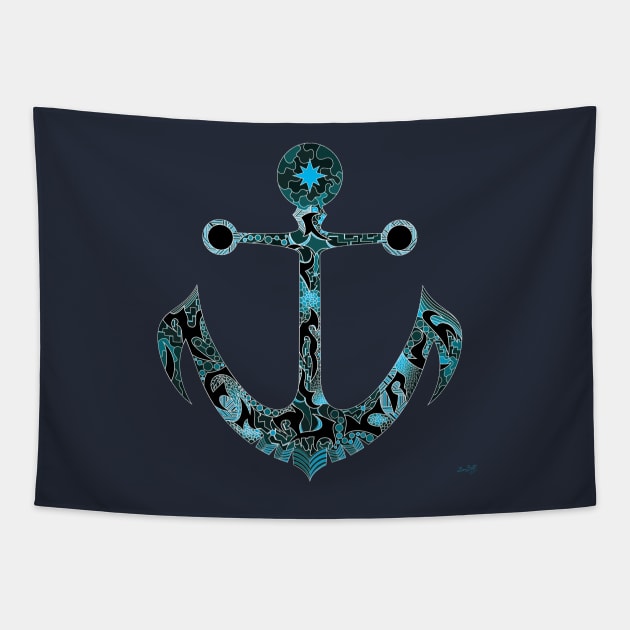 Nautic Anchor Tapestry by BernBitt