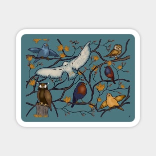 Snowy Owl and Friends Magnet